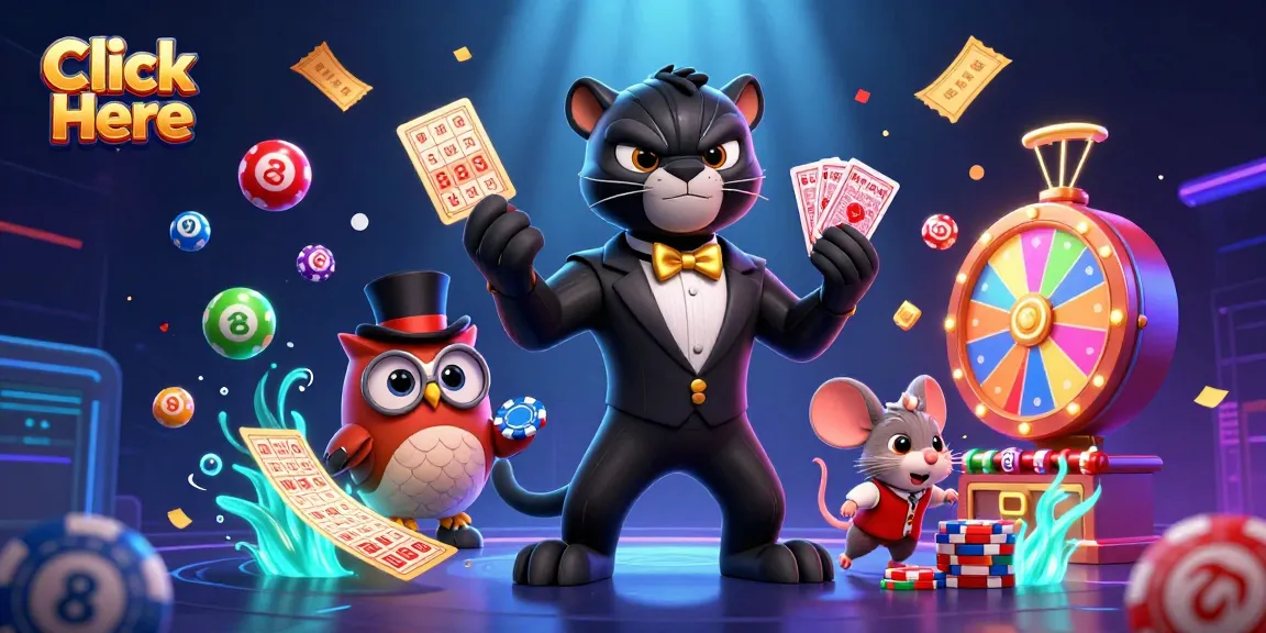 Click Here to experience a lively casino scene with a stylish panther dealer and dynamic game elements.