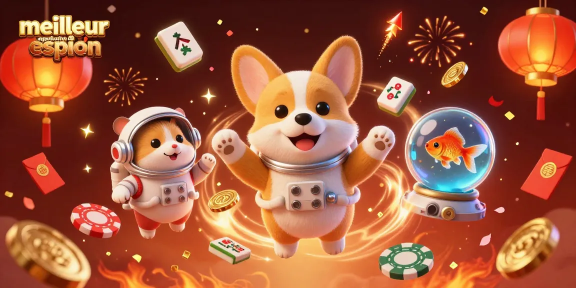 Vivez l'expérience de la meilleure application espion avec un corgi astronaute flottant dans un casino spatial.