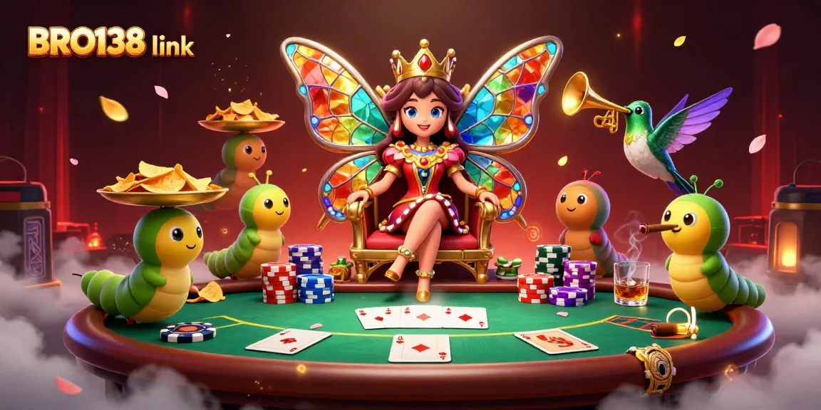 Experience gaming excitement with BRO138 link, featuring vibrant characters and casino elements.