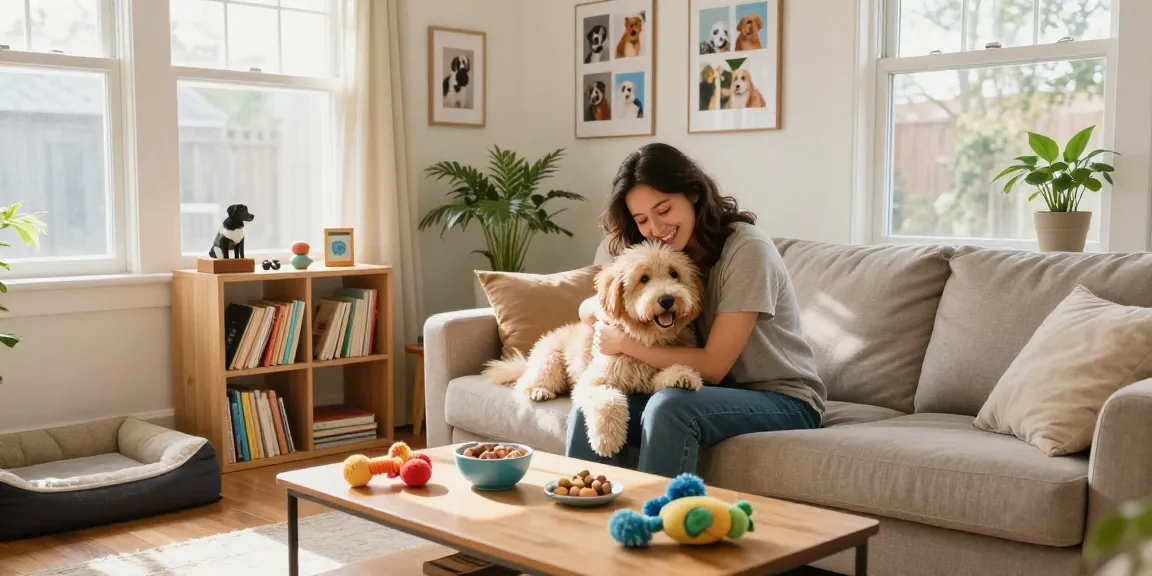 Cuddle session with a pet in a warm living room, highlighting rokok 88's pet community spirit.