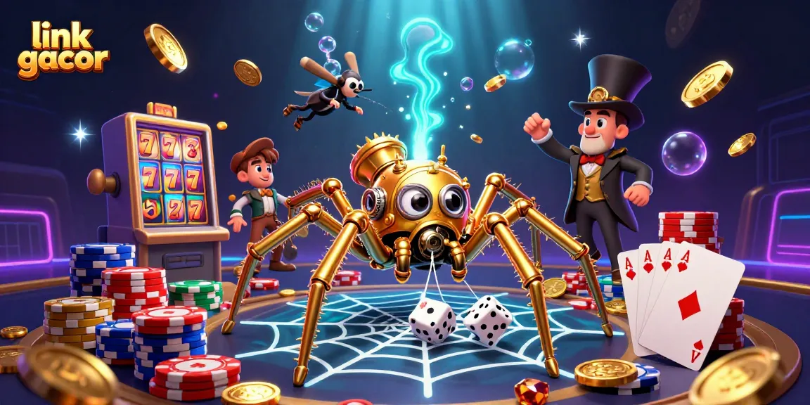 Engage with link gacor to win big in an ultra-detailed casino adventure illustration.