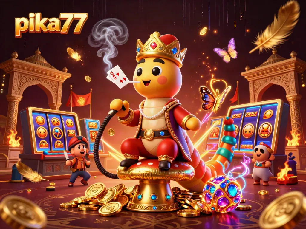 Experience thrilling gameplay on pika77's immersive gaming platform with vibrant slot reels and jackpot excitement.