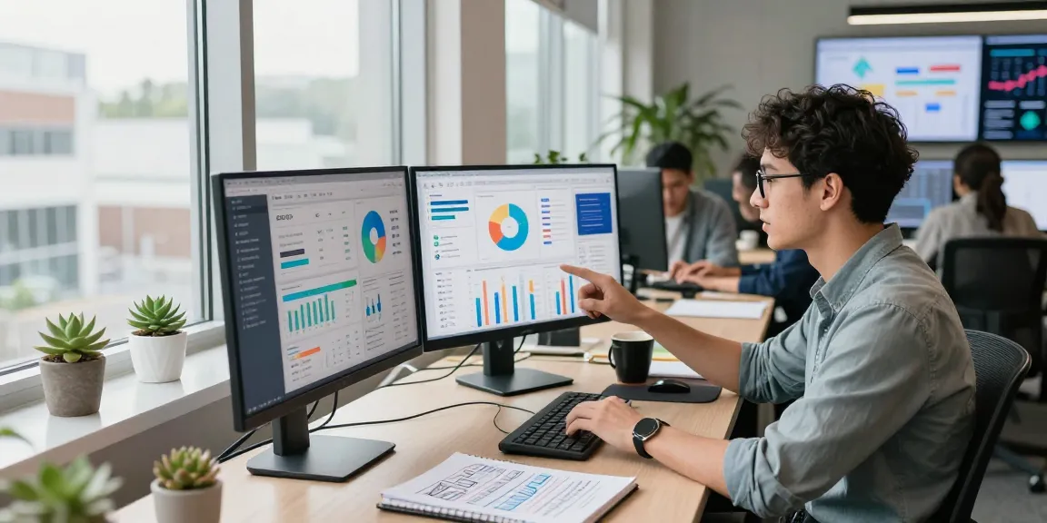 Analyzing LLG link indx services data in a vibrant digital marketing office.