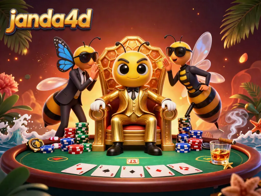 JANDA4D menghadirkan suasana permainan menarik dengan karakter Kasino 3D dan elemen poker.
