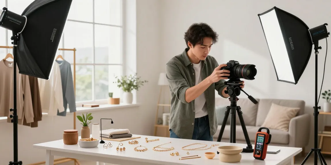 Servizi fotografici ecommerce in studio con fotografo professionista che scatta prodotti di alta qualità.