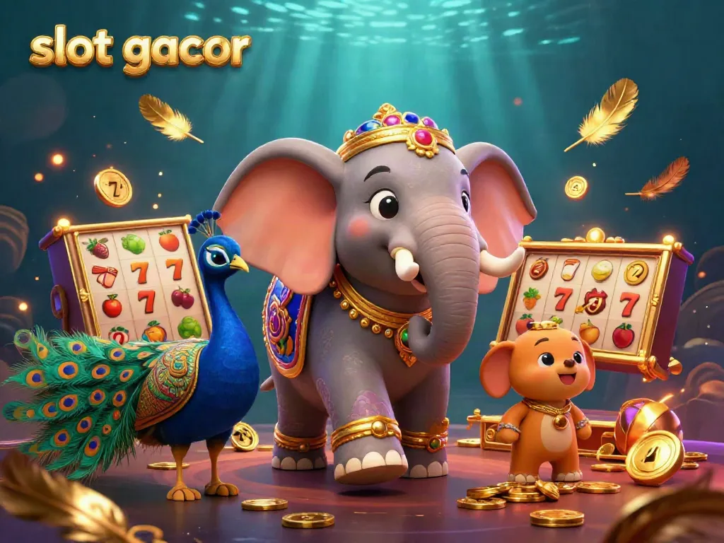 Memenangkan jackpot di slot gacor dengan elemen ceria dan berwarna-warni dalam platform permainan.