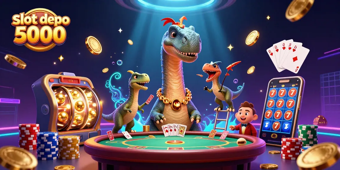 Engage with slot depo 5000 featuring a lively 3D scene with dynamic casino elements.