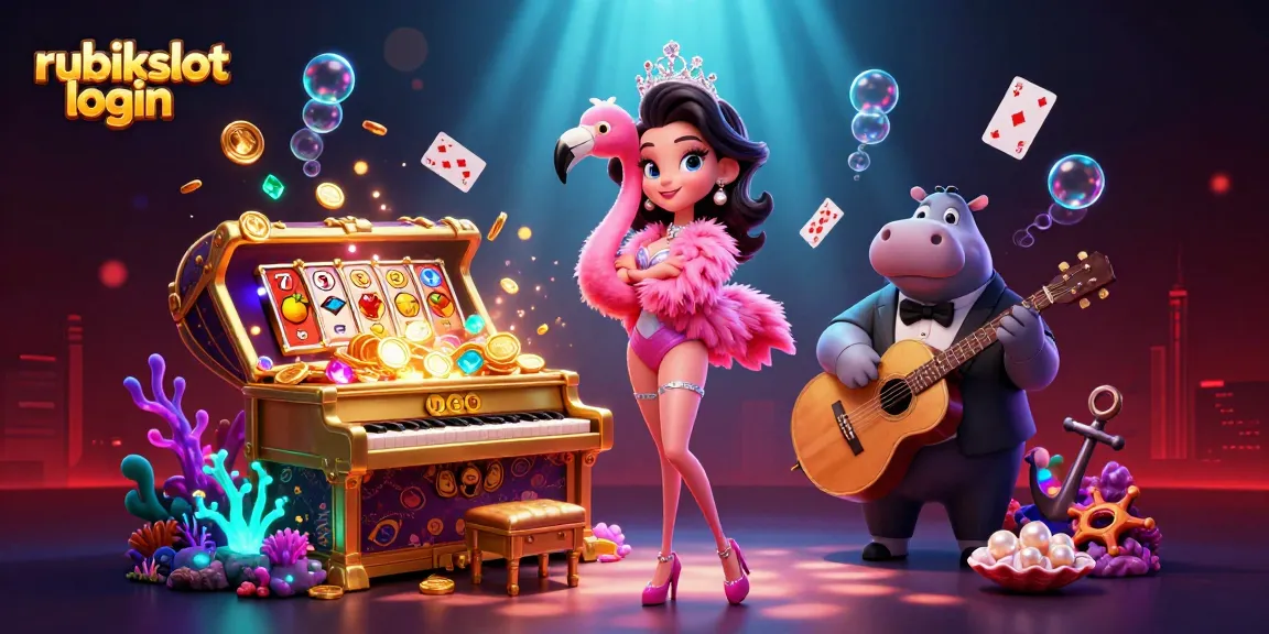 Experience winning excitement with rubikslot login surrounded by dynamic casino elements in a vibrant underwater scene.
