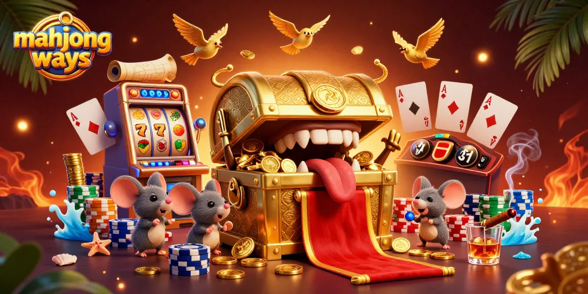 Experience mahjong ways in this vibrant slot illustration filled with treasure and excitement.