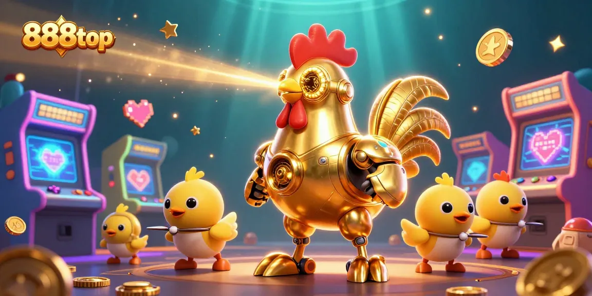 Experience thrilling casino gaming action with 888top's vibrant 3D scene featuring dynamic characters and rich gameplay elements.