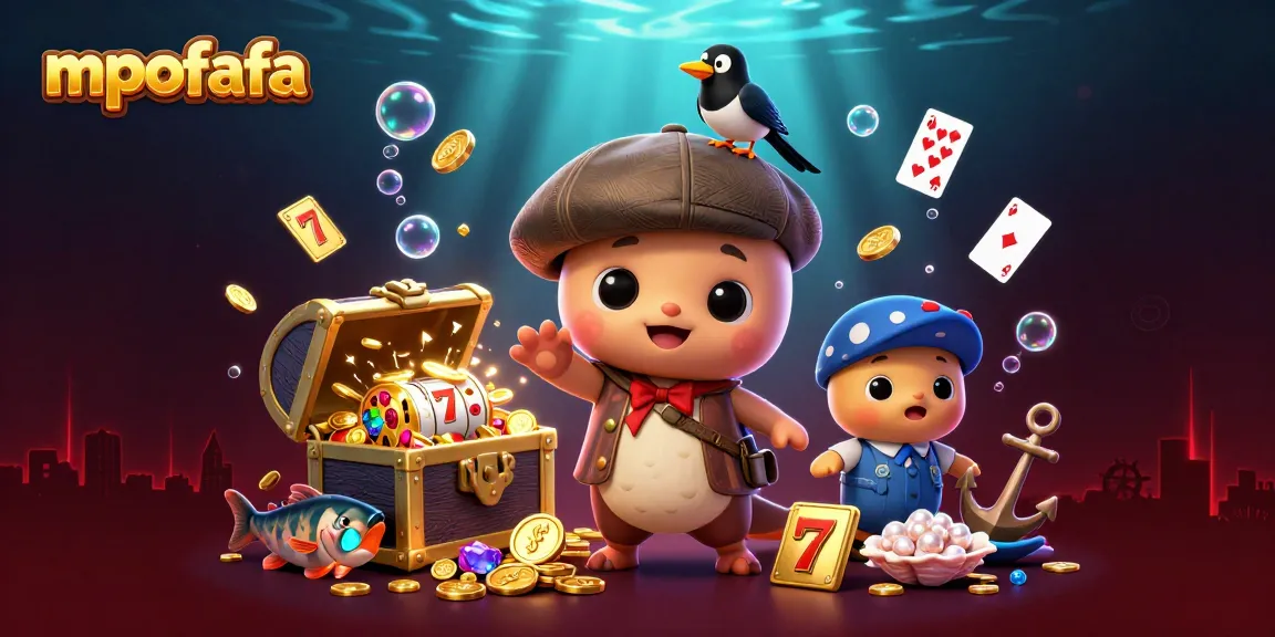 Watch mpofafa's engaging casino illustration featuring playful characters and vibrant slot games.