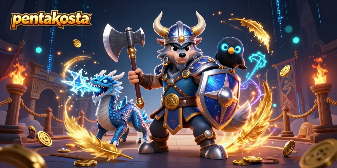 Experience thrilling action in pentakosta with our Viking wolf warrior, fierce dragon, and magical elements.