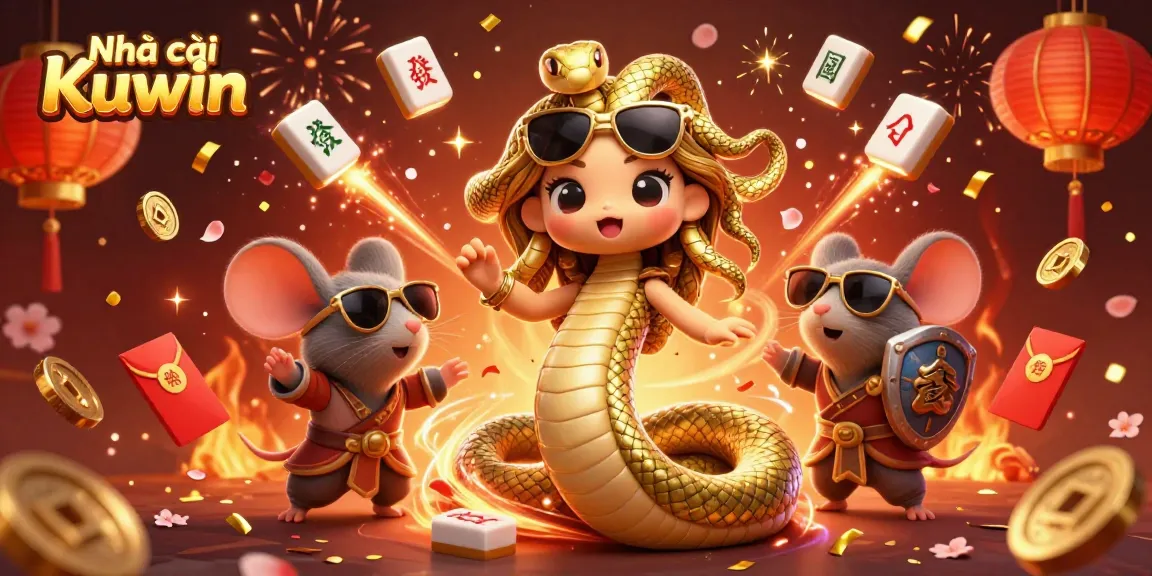 Enhance your experience at Nhà cái Kuwin with our vibrant illustration featuring casino-themed characters and elements.