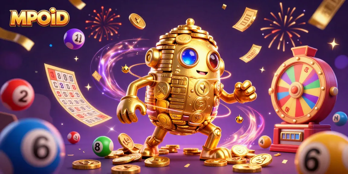 MPOID offers an exciting gaming experience with a golden golem, vibrant lottery elements, and casino-themed celebrations.