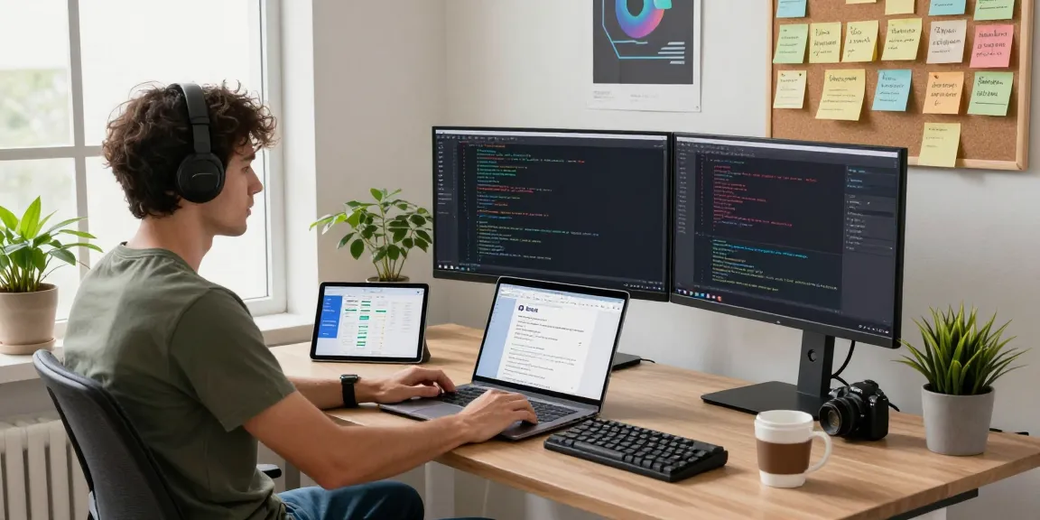 Developer workspace featuring telegramin-cn.com code and design setup, promoting innovation and productivity.