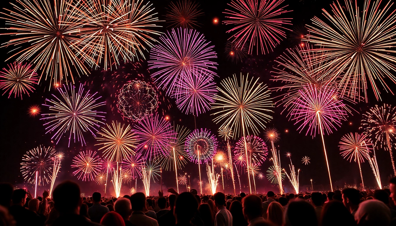Celebrate with vibrant wholesale fireworks lighting up the night sky.