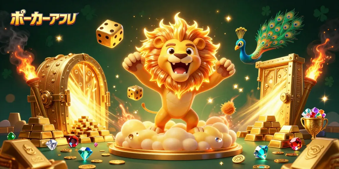 ポーカーアプリを楽しむために、煌びやかなキャラクターが登場する魅力的な3Dイラスト