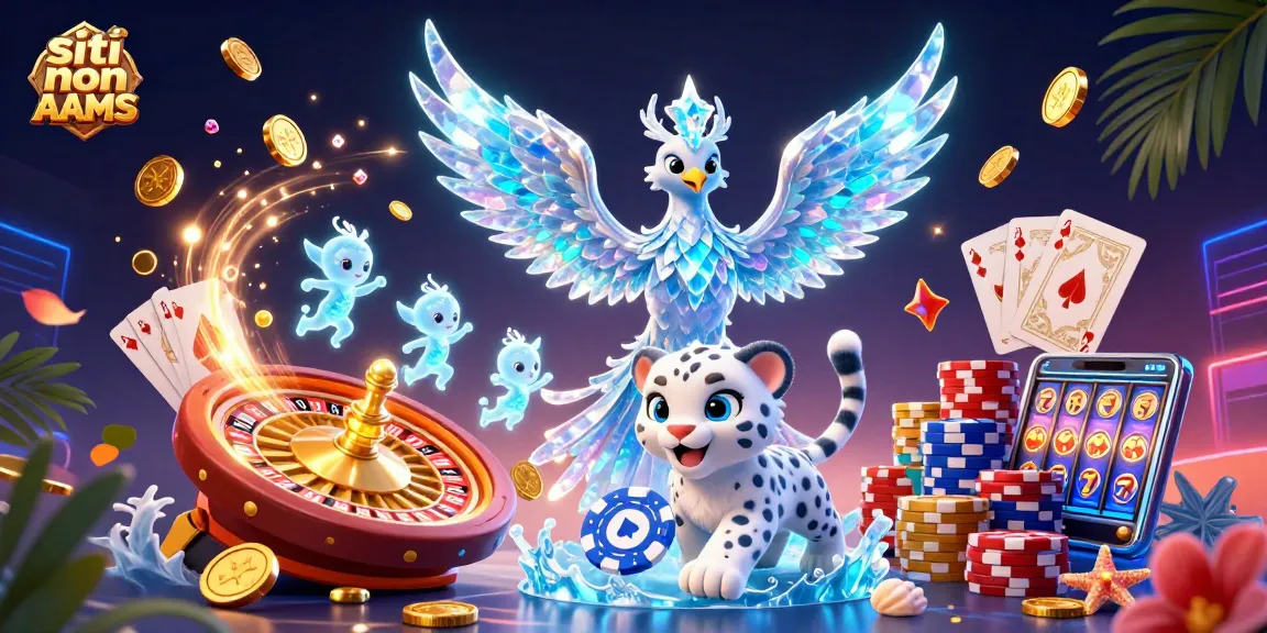Scopri vincite entusiasmanti con i migliori siti non AAMS in una vivace scena di casinò 3D.