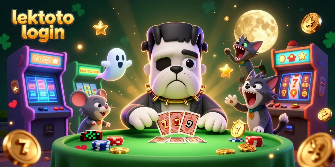 Experience the excitement of lektoto login with a vibrant 3D scene filled with fantasy characters and casino elements.