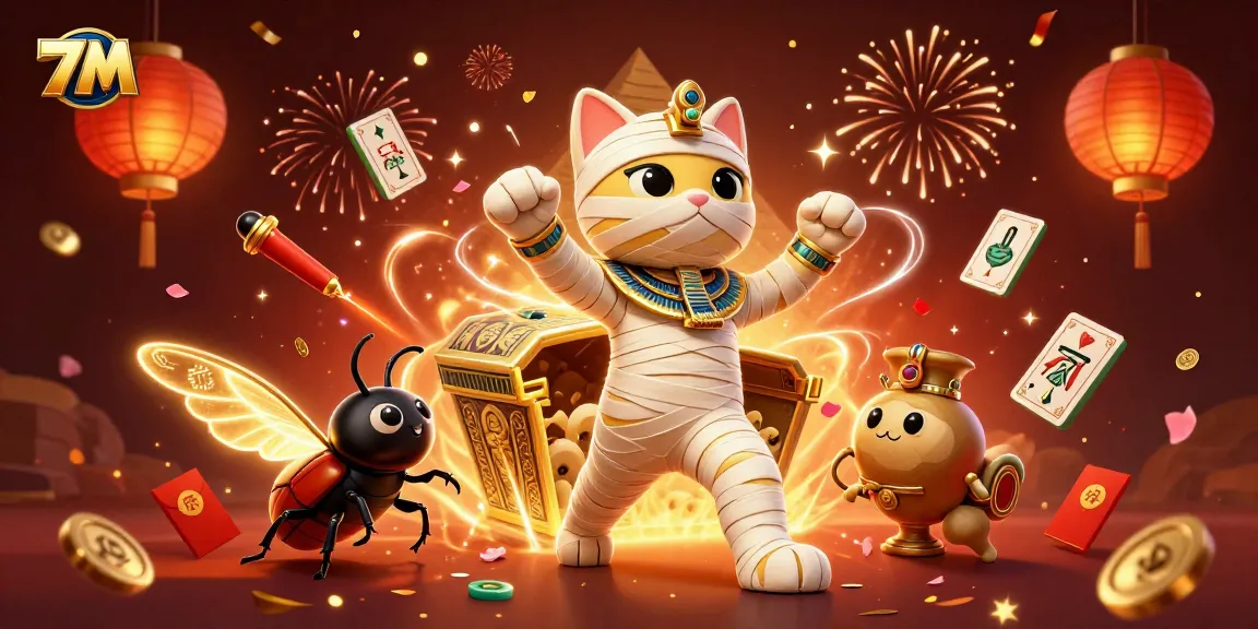 Experience thrilling moments on 7M, as Egyptian mummy cat reveals the secrets of casino gaming.