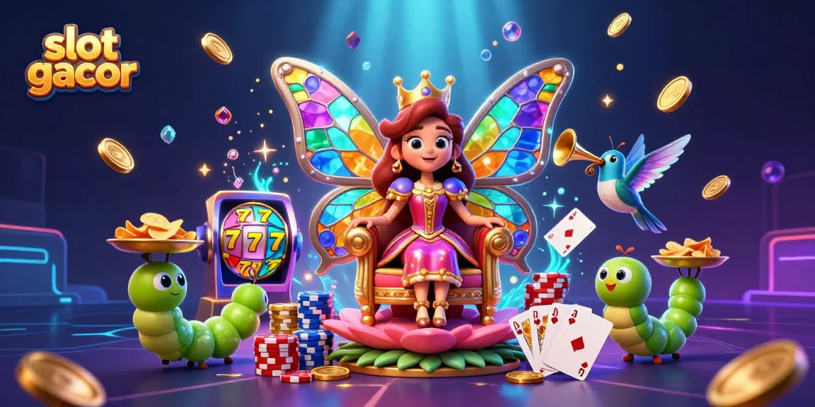 Mainkan slot gacor dengan ilustrasi kasino yang penuh warna dan keceriaan