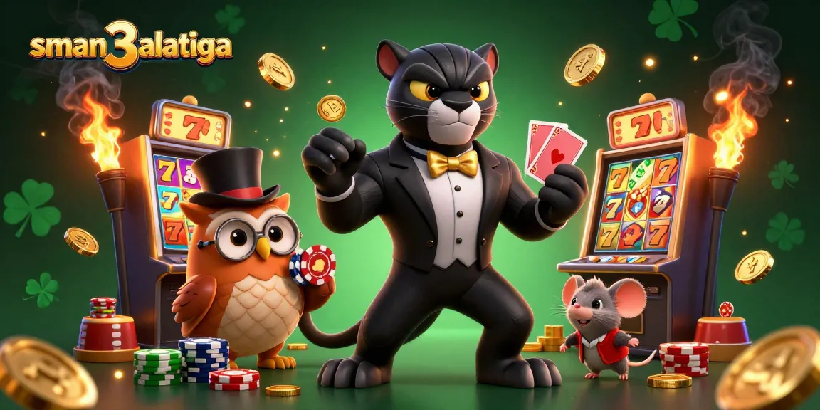 Sman3salatiga menghadirkan panther dalam tuxedo elegan di tengah aksi kasino yang memukau.