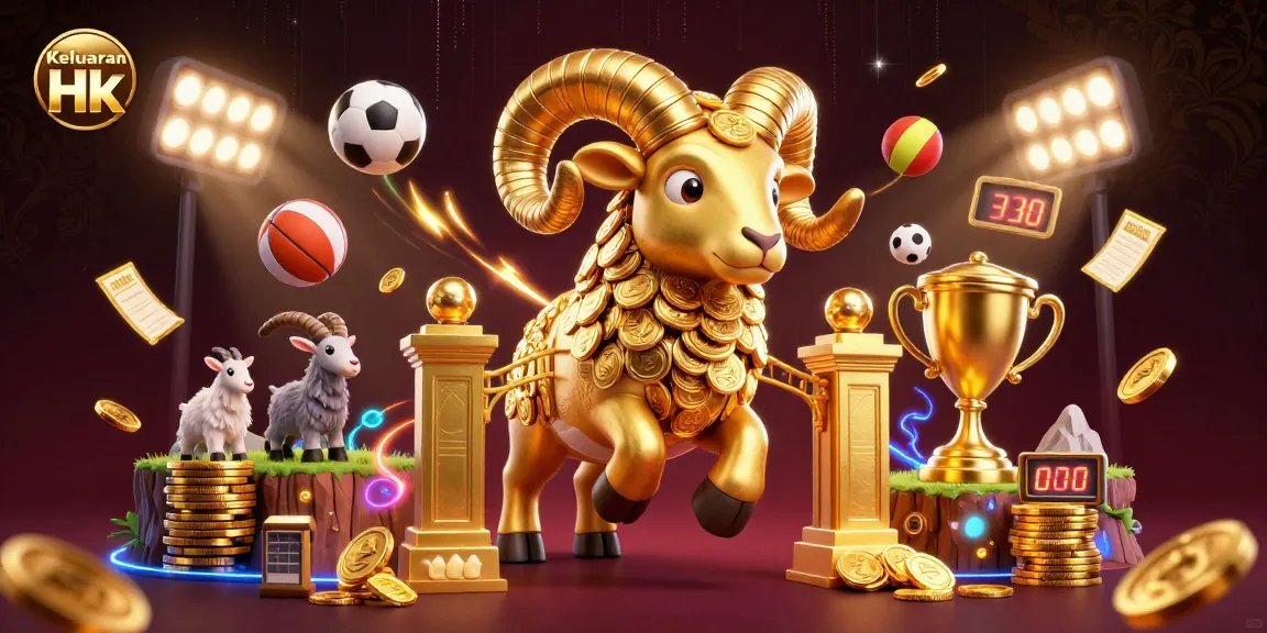 Engaging in Keluaran Hk with a massive golden ram showcasing vibrant gambling elements and sports action.