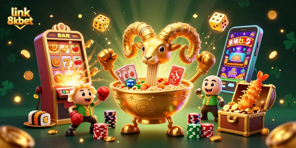 Engage with exciting games at link 8xbet, featuring a vibrant 3D casino scene filled with slot machines and cheerful characters.