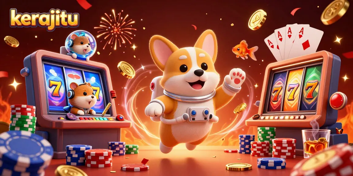 Experience kerajitu's exciting space casino scene featuring captivating characters and immersive gaming elements.