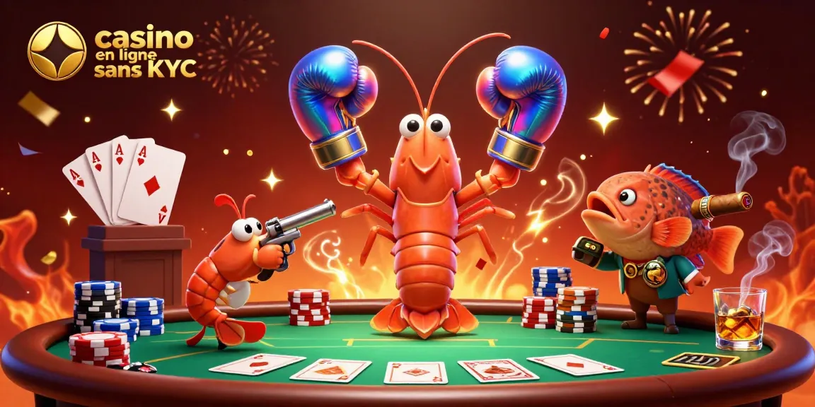 Jouez au casino en ligne sans KYC dans un environnement dynamique avec des personnages marins colorés.