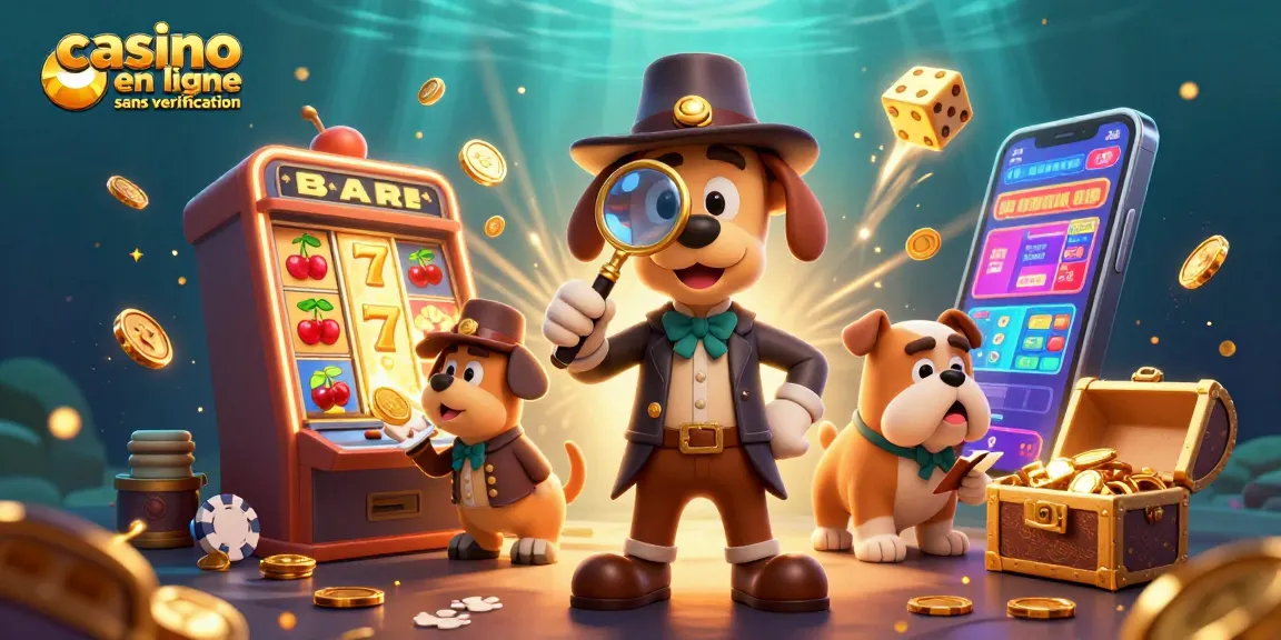 Jouer au casino en ligne sans vérification avec des personnages animés à la recherche d'indices de poker.