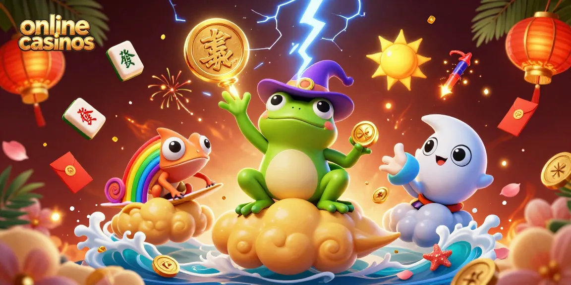 Experience the thrill of online casinos with vibrant characters and dynamic elements in a rich 3D scene.