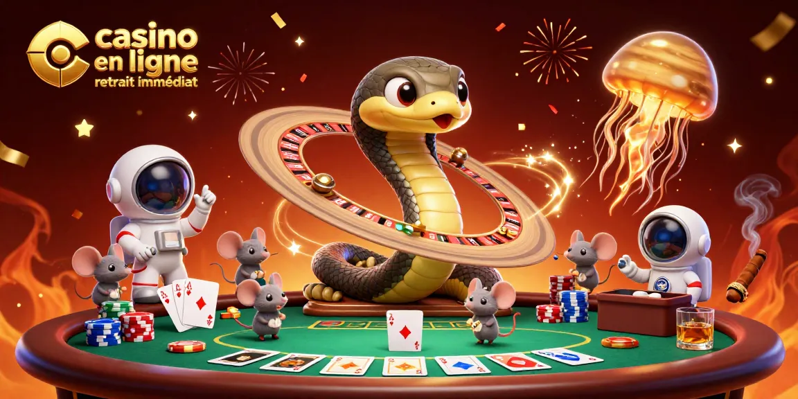 Les astronautes parient autour de la roulette cosmique du serpent Saturne dans un casino en ligne retrait immédiat